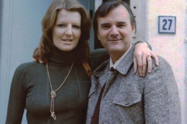 Marion with Ian Rinder, Mike’s father; Chelsea, London, 1975