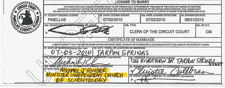 Rinder, as a self-ordained “minister” of the “Independent Church of Scientology,” conducts Mark Rathbun’s wedding in 2010.