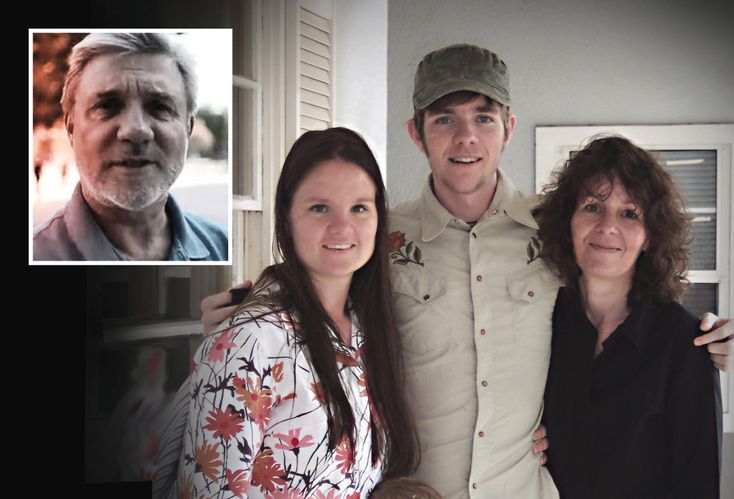 Mike Rinder (insert) and the daughter, son and wife he deserted in 2007