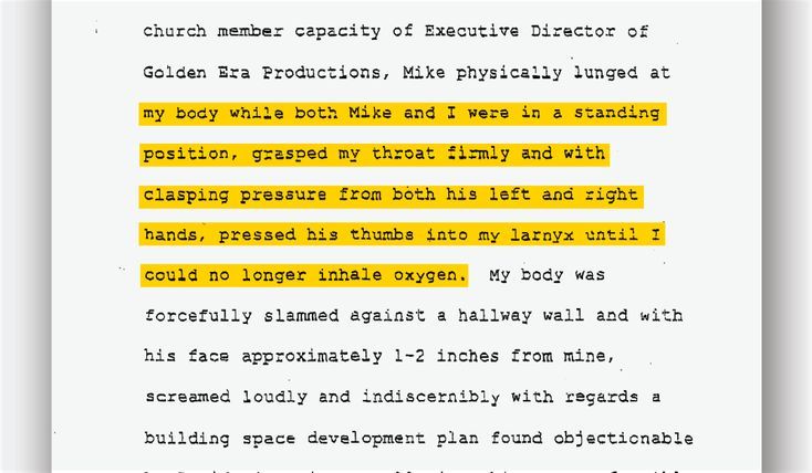 A former female subordinate of Mike Rinder recounts his assault on her, in an affidavit in 2009.