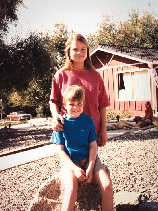 Taryn and brother Benjamin, Southern California, ca. 1992